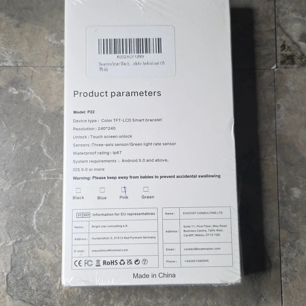 NIB Donerton Smart Watch, in Pink